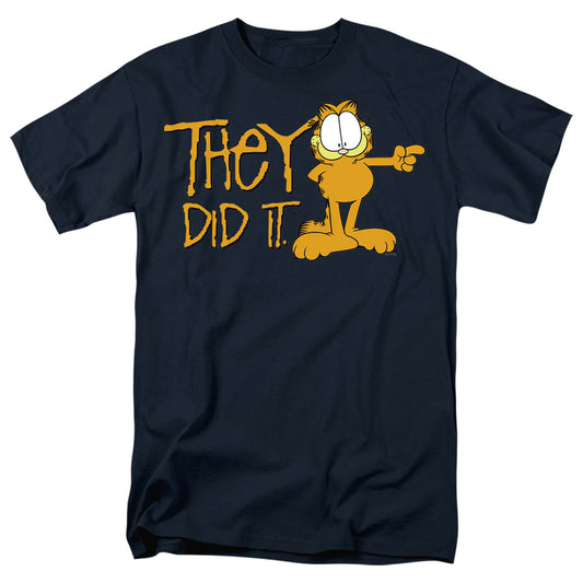 Garfield - They Did It - Short Sleeve Adult 18/1 - Slate T-shirt