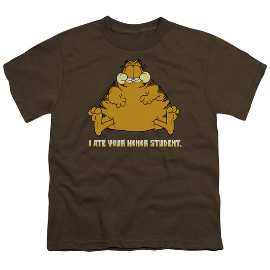 Garfield - I Ate Your Honor Student - Short Sleeve Youth 18/1 - Navy T-shirt
