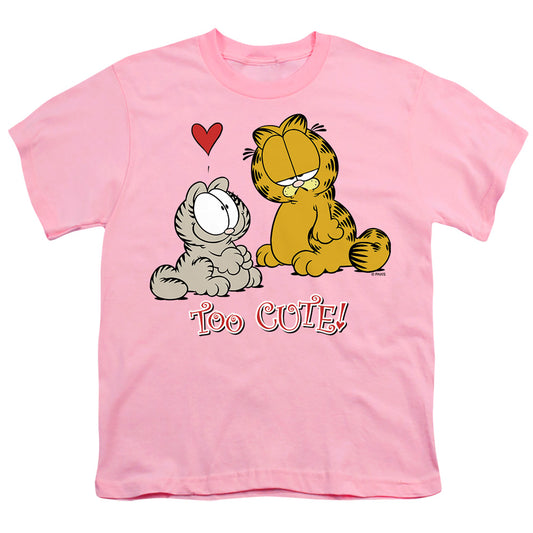 Garfield - Too Cute - Short Sleeve Youth 18/1 - Pink T-shirt