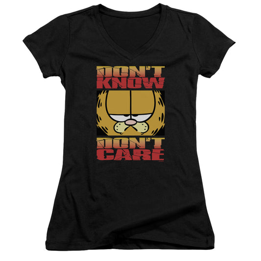Garfield - Dont Know Dont Care - Junior V-neck - Black