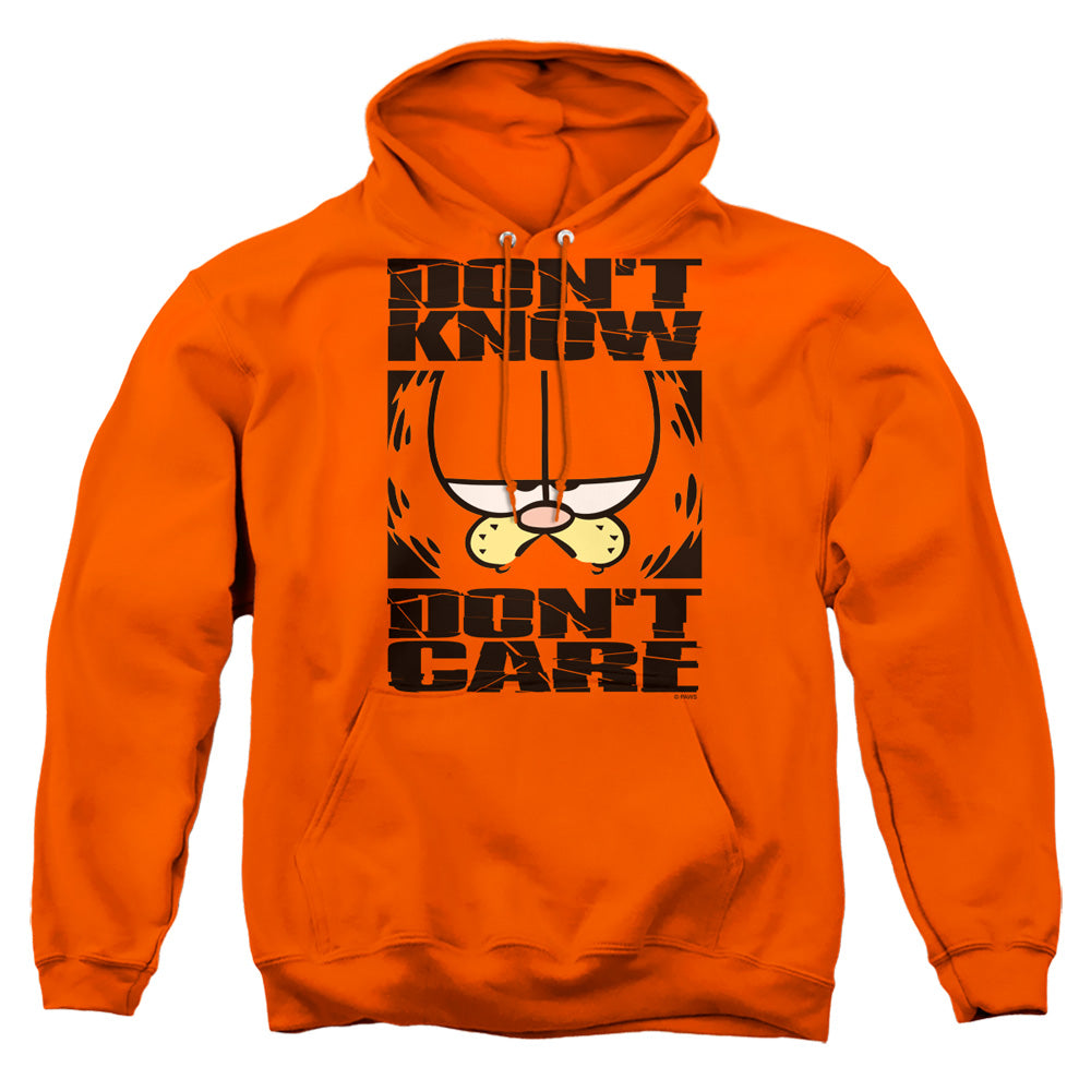 Garfield - Dont Know Dont Care - Adult Pull-over Hoodie - Orange