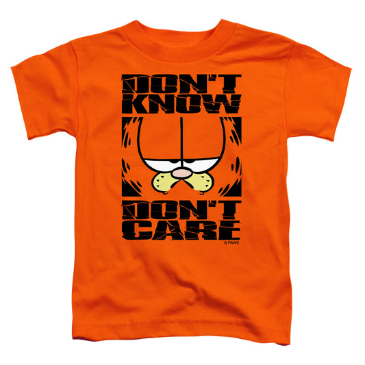 Garfield - Dont Know Dont Care - Short Sleeve Toddler Tee - Orange T-shirt