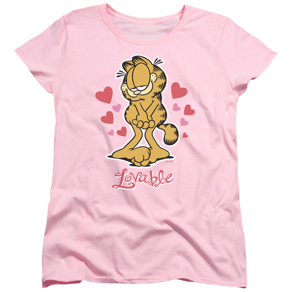 Garfield - Lovable - Short Sleeve Womens Tee - Pink T-shirt