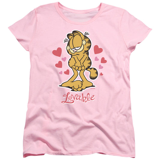 Garfield - Lovable - Short Sleeve Womens Tee - Pink T-shirt