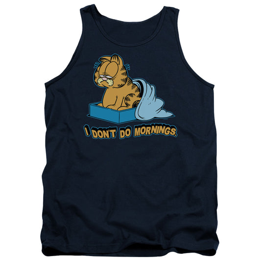 Garfield I Dont Do Mornings - Adult Tank - Navy