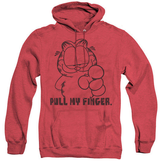 Garfield - Pull My Finger - Adult Heather Hoodie - Red