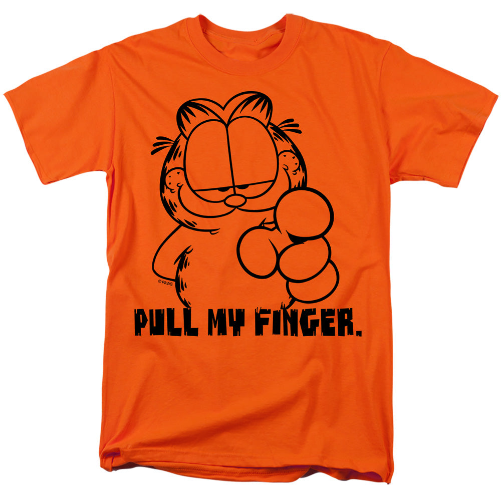 Garfield - Pull My Finger - Short Sleeve Adult 18/1 - Orange T-shirt