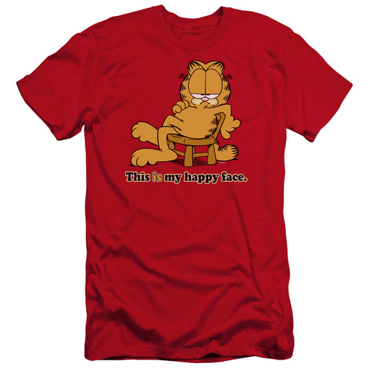 Garfield - Happy Face-premuim Canvas Adult Slim Fit 30/1 - Red