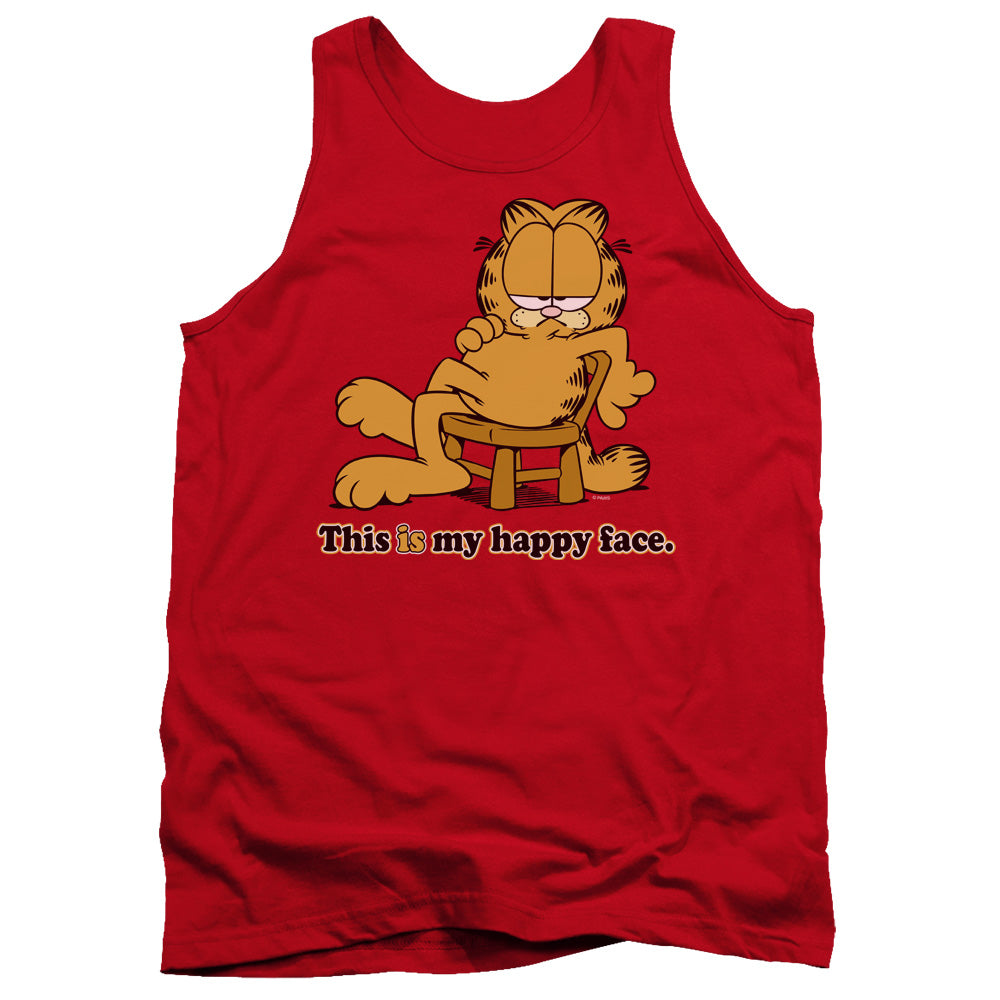 Garfield - Happy Face - Adult Tank - Red
