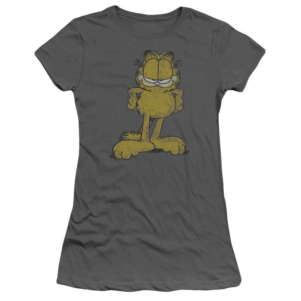 Garfield - Big Ol Cat - Short Sleeve Junior Sheer - Charcoal T-shirt