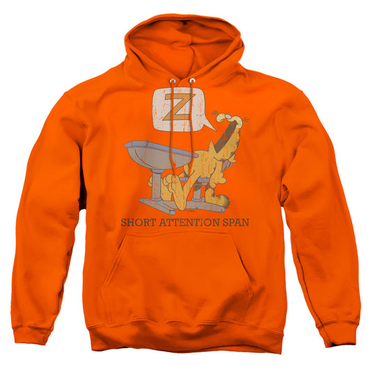 Garfield - Attention Span - Adult Pull-over Hoodie - Orange