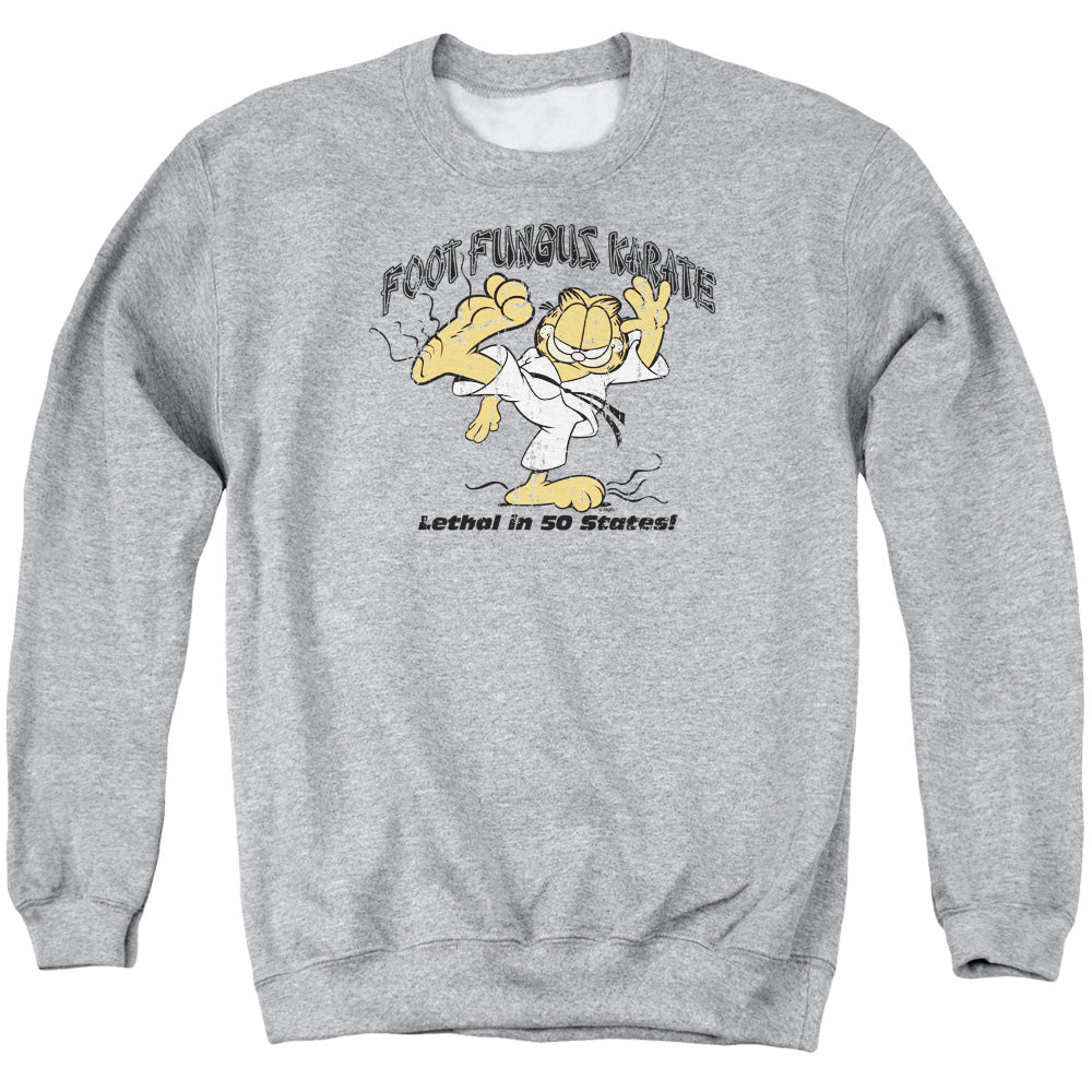 Garfield - Foot Fungus Karate - Adult Crewneck Sweatshirt - Athletic Heather
