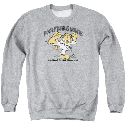 Garfield - Foot Fungus Karate - Adult Crewneck Sweatshirt - Athletic Heather