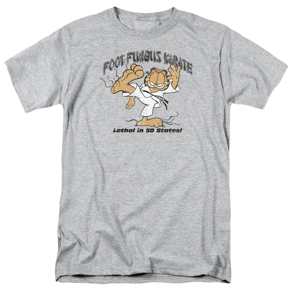 Garfield - Foot Fungus Karate - Short Sleeve Adult 18/1 - Athletic Heather T-shirt