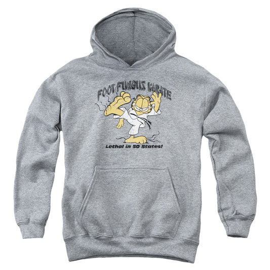 Garfield - Foot Fungus Karate - Youth Pull-over Hoodie - Heather