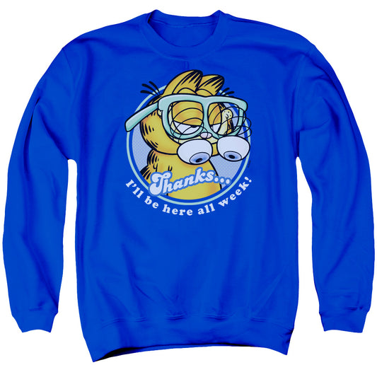Garfield - Performing - Adult Crewneck Sweatshirt - Royal Blue