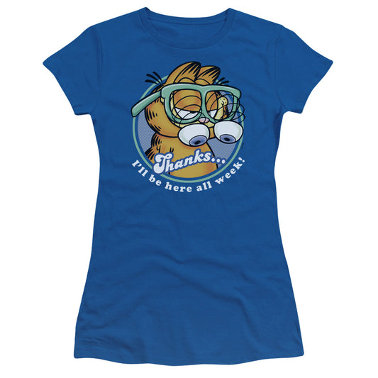 Garfield - Performing - Short Sleeve Junior Sheer - Royal Blue T-shirt