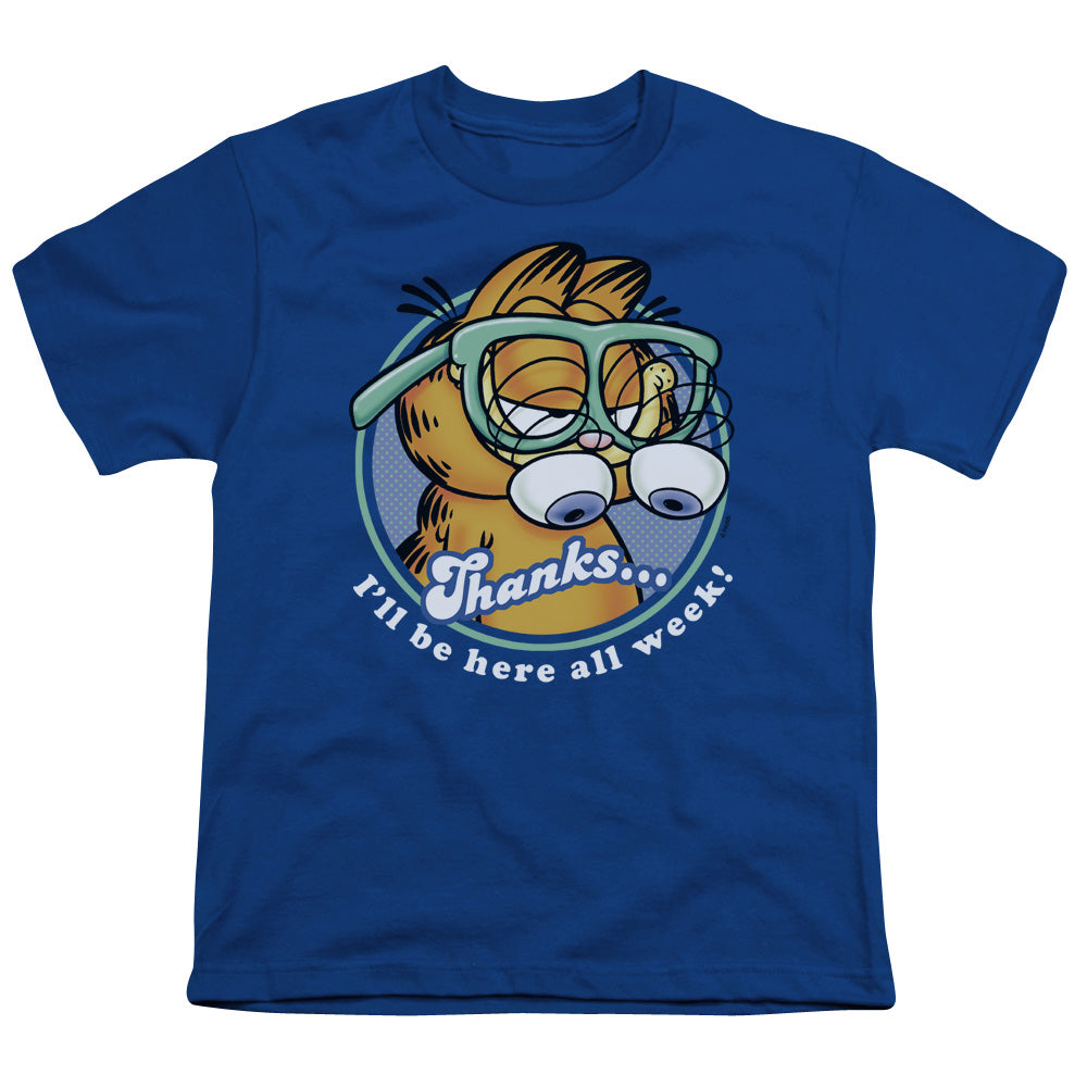 Garfield - Performing - Short Sleeve Youth 18/1 - Royal Blue T-shirt