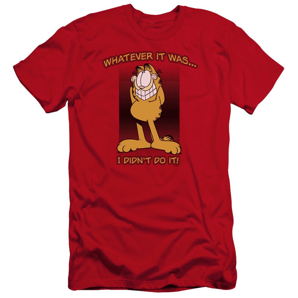 Garfield - I Didnt Do It-premuim Canvas Adult Slim Fit 30/1 - Red