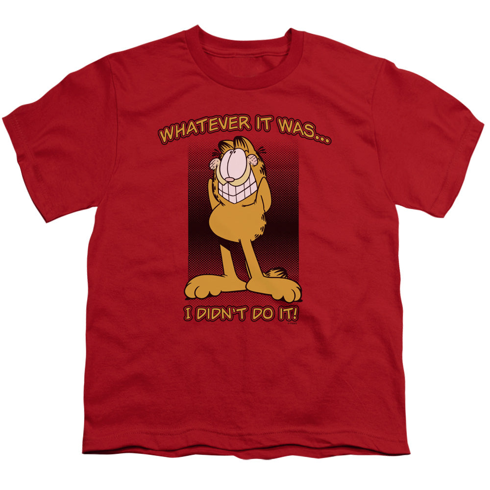 Garfield - I Didnt Do It - Short Sleeve Youth 18/1 - Red T-shirt