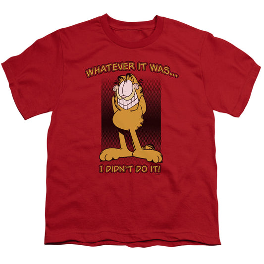 Garfield - I Didnt Do It - Short Sleeve Youth 18/1 - Red T-shirt