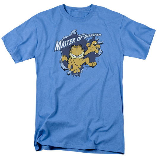Garfield - Master Of Disaster - Short Sleeve Adult 18/1 - Carolina Blue T-shirt