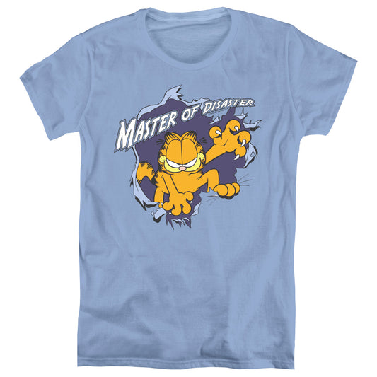 Garfield - Master Of Disaster - Short Sleeve Womens Tee - Carolina Blue T-shirt