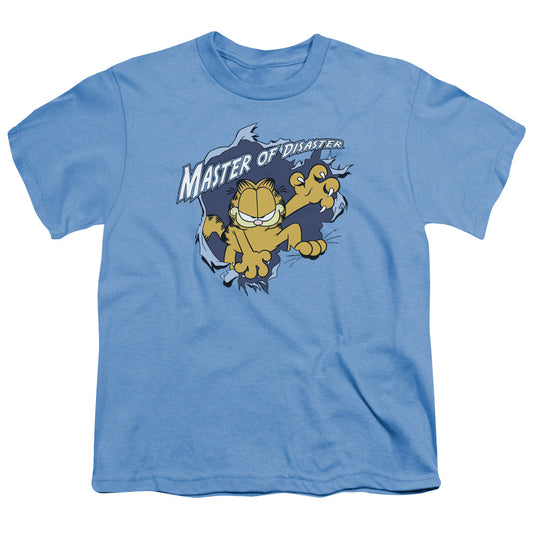 Garfield - Master Of Disaster - Short Sleeve Youth 18/1 - Carolina Blue T-shirt