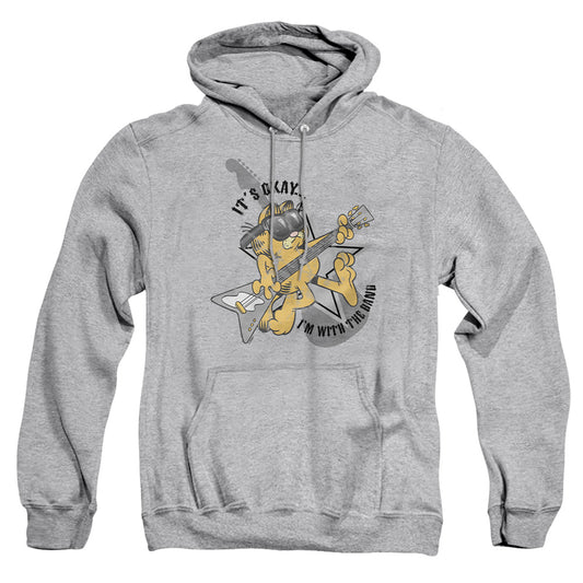 Garfield - I'm With The Band - Adult Pull-over Hoodie - Athletic Heather