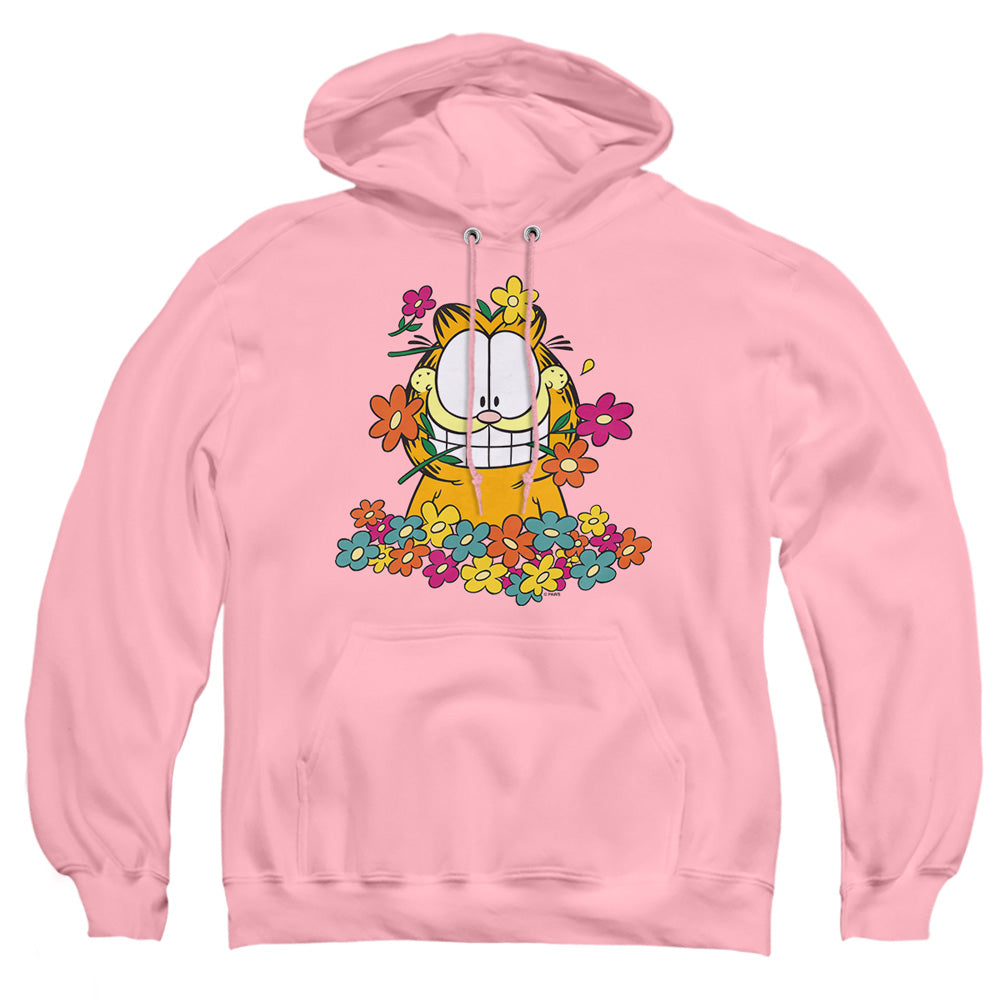 Garfield - In The Garden - Adult Pull-over Hoodie - Pink