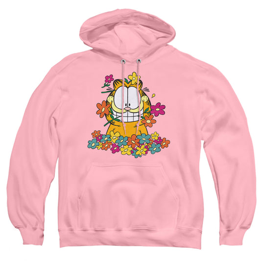 Garfield - In The Garden - Adult Pull-over Hoodie - Pink