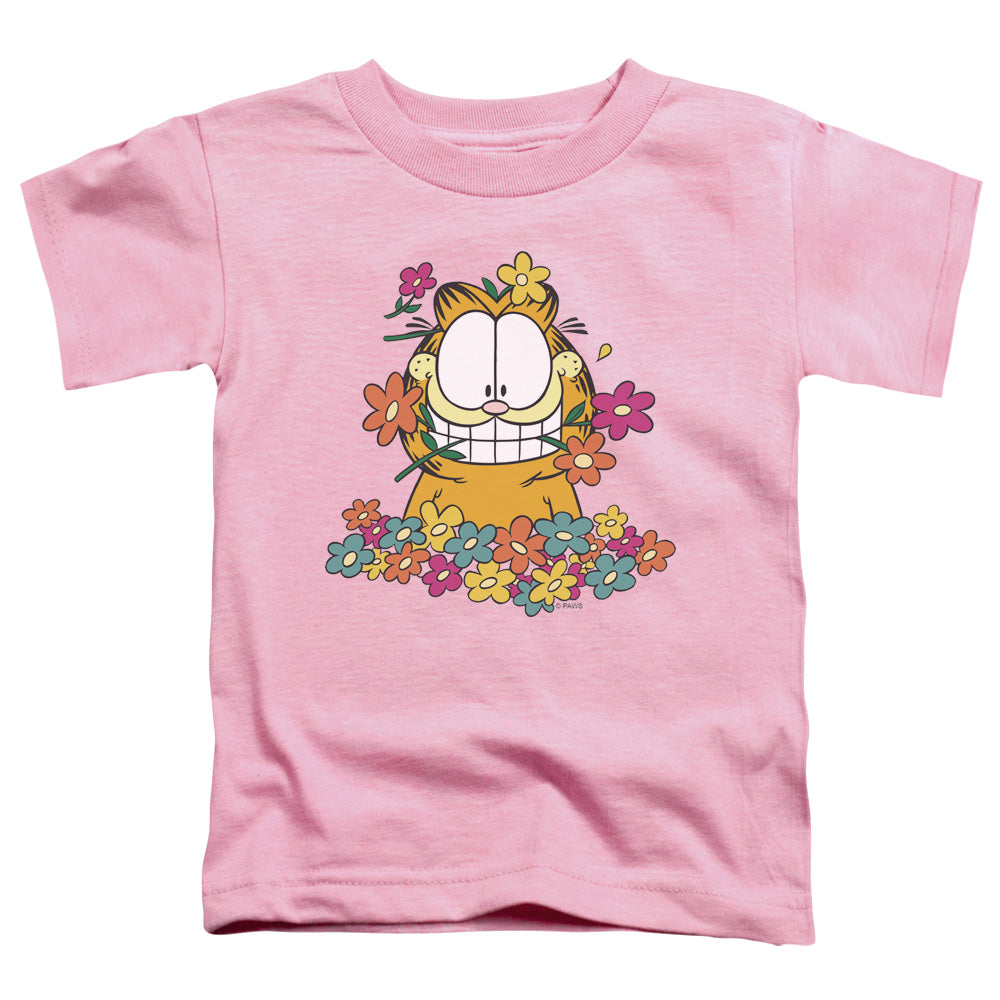 Garfield - In The Garden - Short Sleeve Toddler Tee - Pink T-shirt