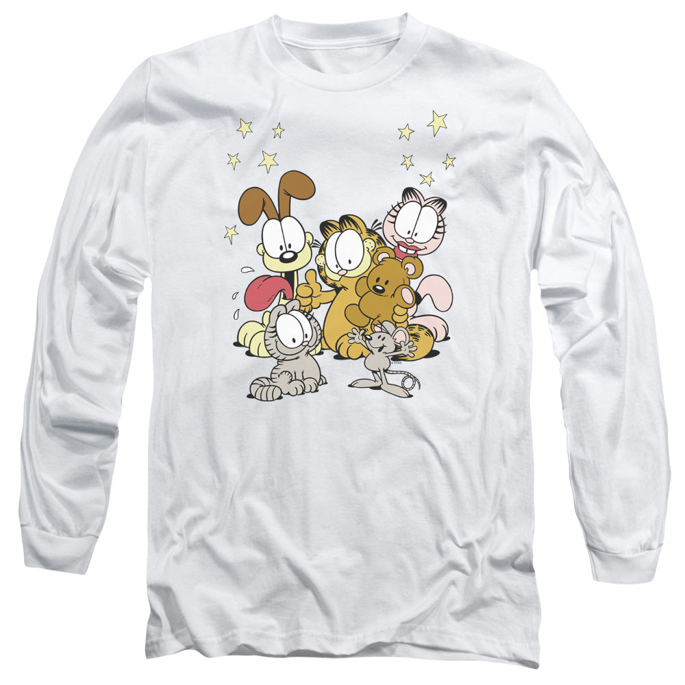 Garfield - Friends Are Best - Long Sleeve Adult 18/1 - White T-shirt
