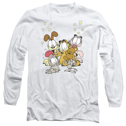 Garfield - Friends Are Best - Long Sleeve Adult 18/1 - White T-shirt