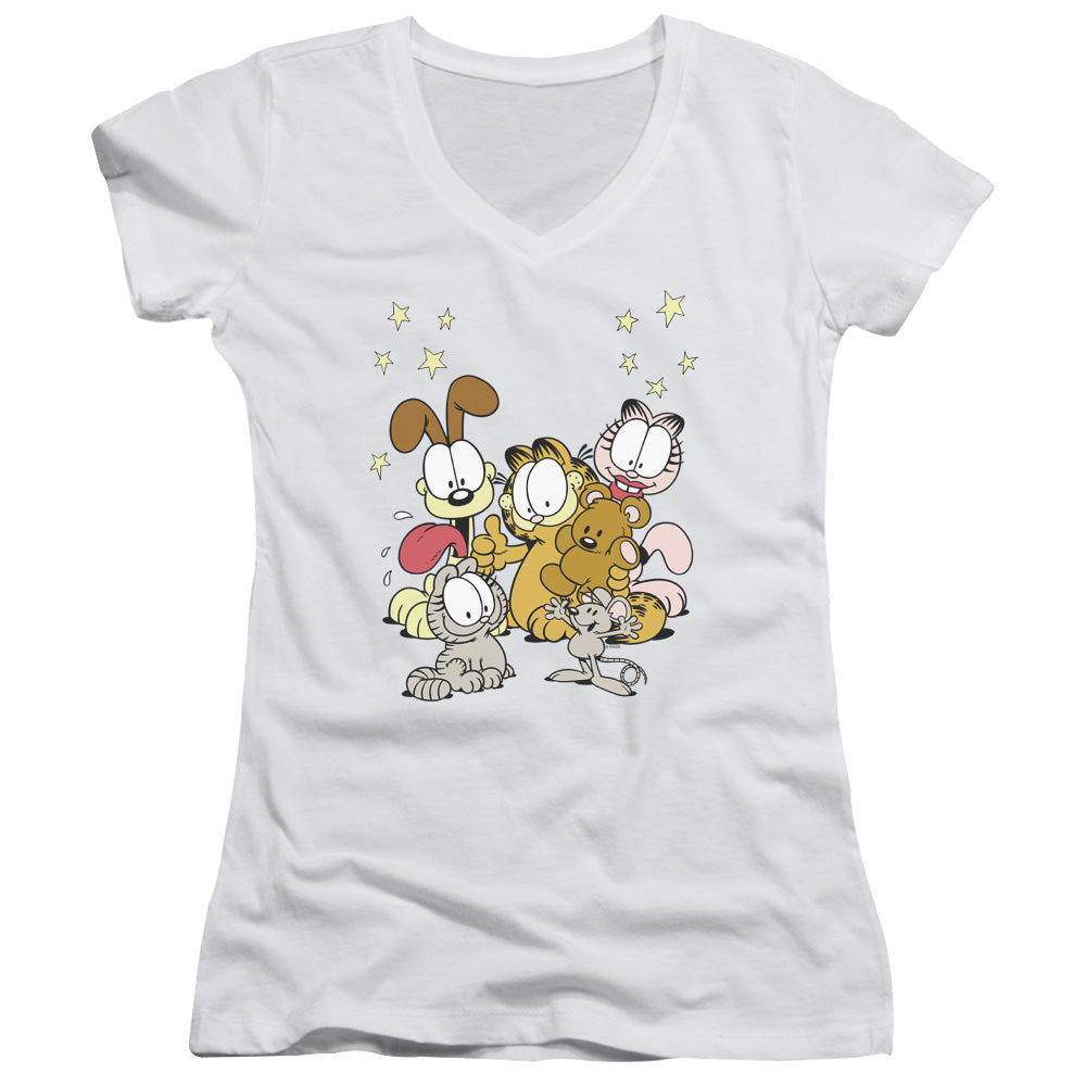 Garfield - Friends Are Best - Junior V-neck - White