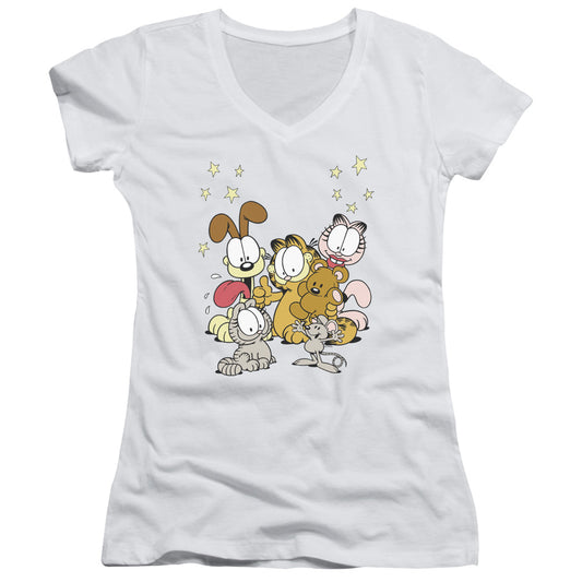Garfield - Friends Are Best - Junior V-neck - White