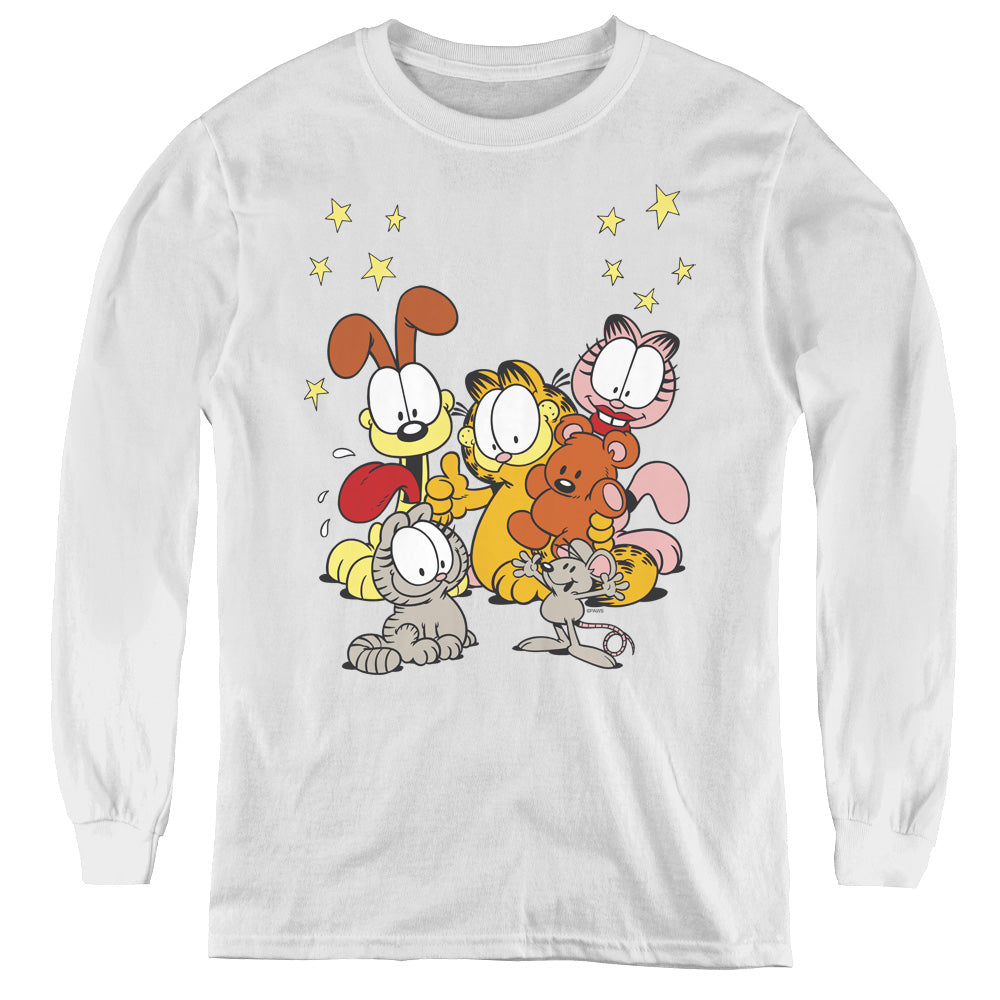 Garfield - Friends Are Best - Youth Long Sleeve Tee - White