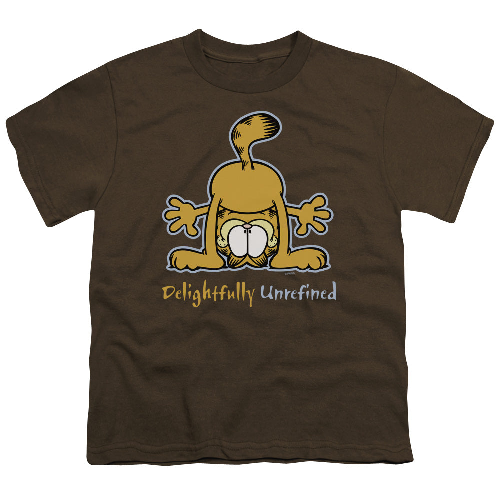 Garfield - Delightfully Unrefined - Short Sleeve Youth 18/1 - Coffee T-shirt