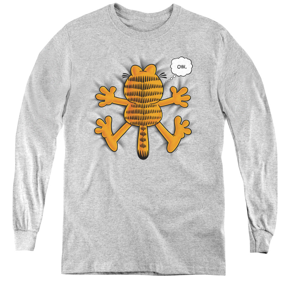 Garfield - Ow - Youth Long Sleeve Tee - Athletic Heather