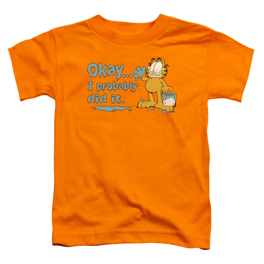 Garfield - I Probably Did It - Short Sleeve Toddler Tee - Orange T-shirt