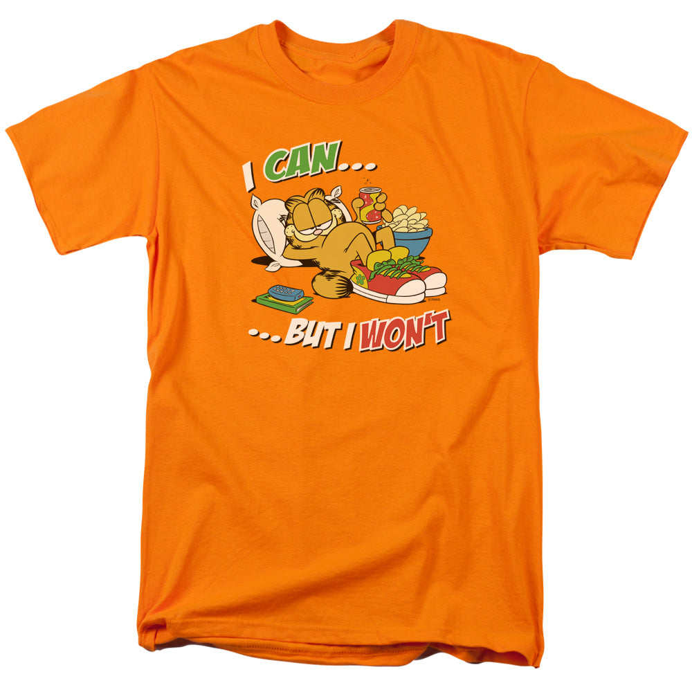 Garfield - I Can... - Short Sleeve Adult 18/1 - Orange T-shirt