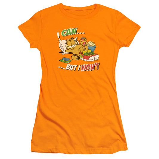 Garfield - I Can... - Short Sleeve Junior Sheer - Orange T-shirt