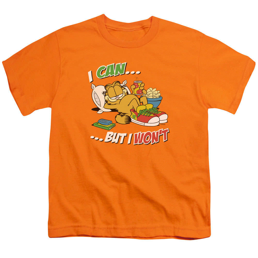 Garfield - I Can... - Short Sleeve Youth 18/1 - Orange T-shirt