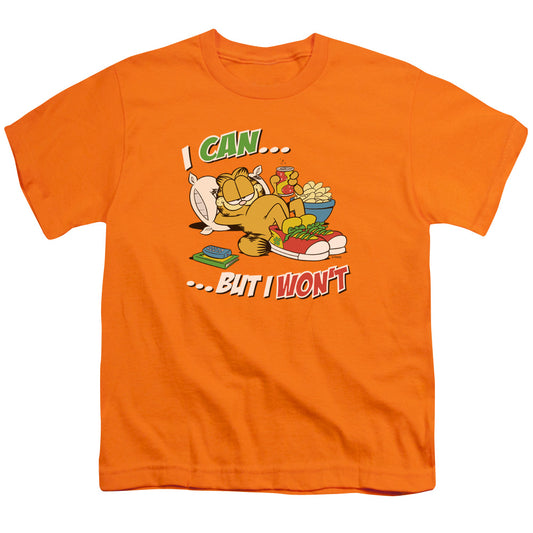 Garfield - I Can... - Short Sleeve Youth 18/1 - Orange T-shirt
