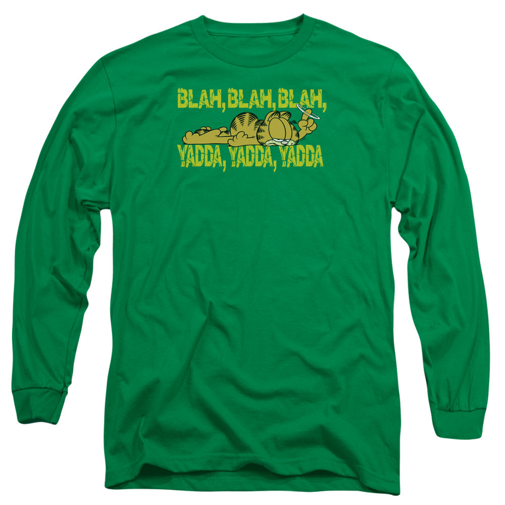 Garfield - Blah Blah Blah - Long Sleeve Adult 18/1 - Kelly Green T-shirt