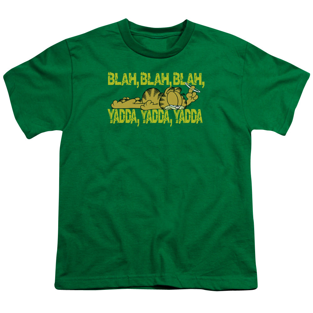 Garfield - Blah Blah Blah - Short Sleeve Youth 18/1 - Kelly Green T-shirt