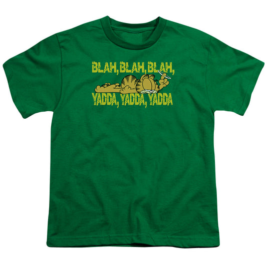 Garfield - Blah Blah Blah - Short Sleeve Youth 18/1 - Kelly Green T-shirt