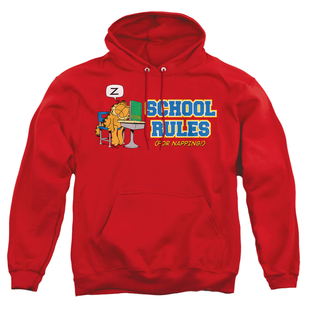 Garfield - School Rules - Adult Pull-over Hoodie - Red