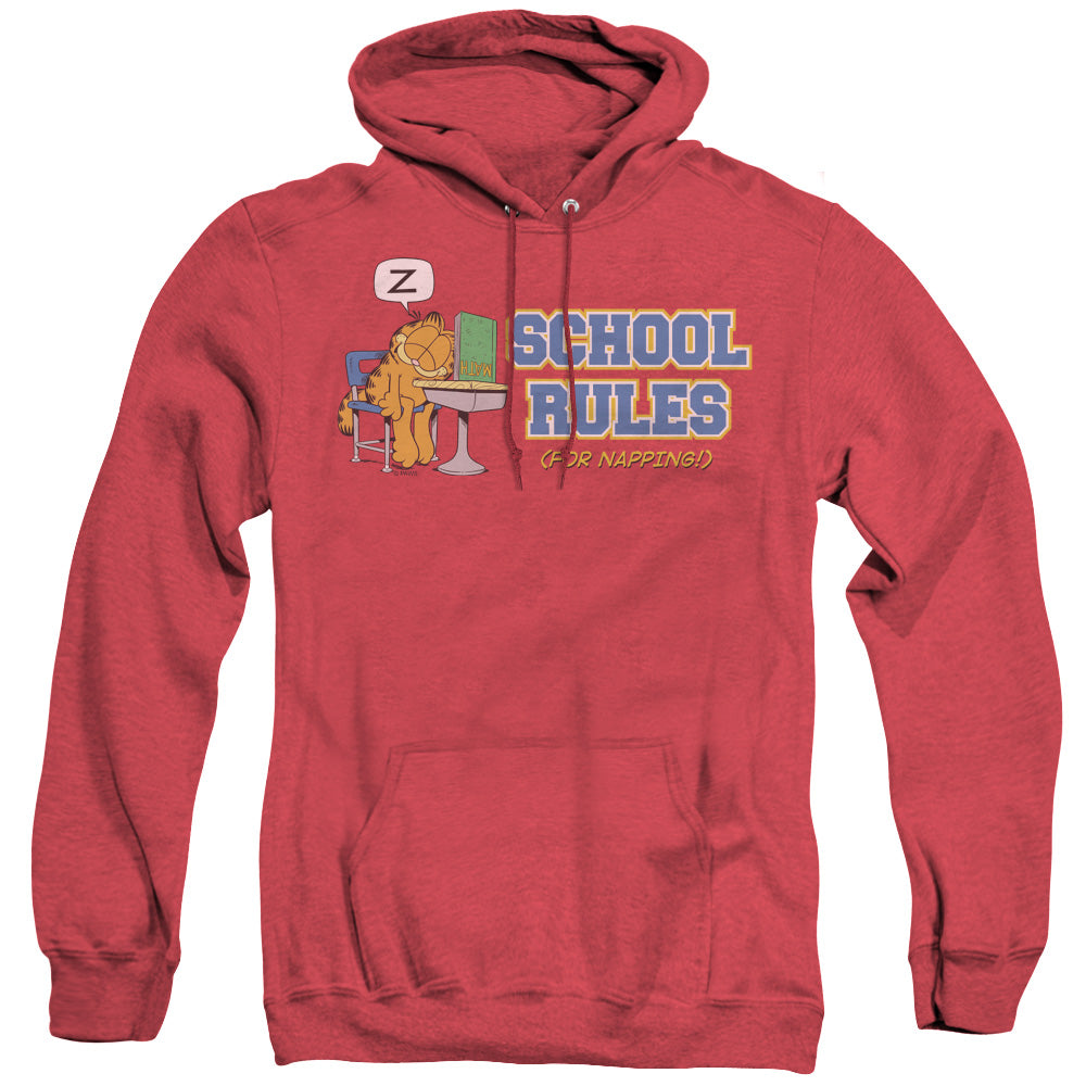 Garfield - School Rules - Adult Heather Hoodie - Red