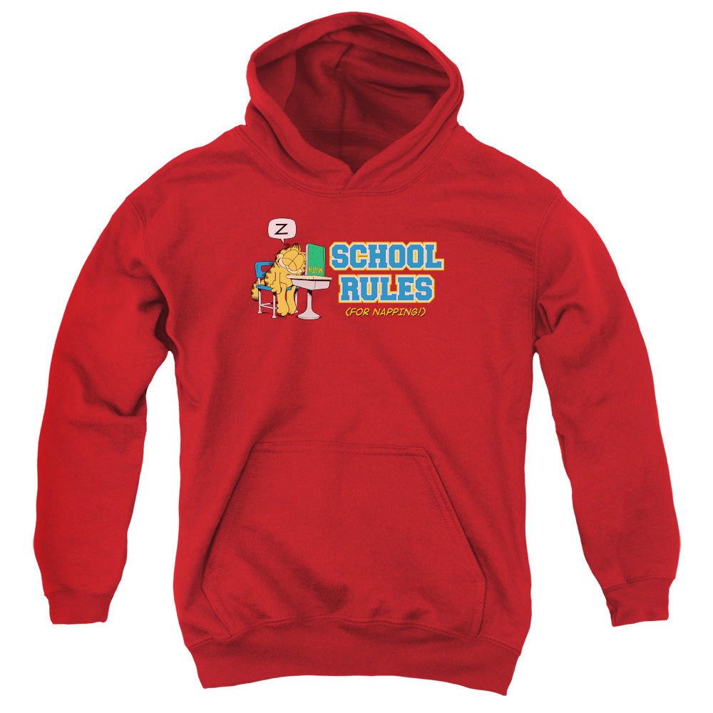 Garfield - School Rules - Youth Pull-over Hoodie - Red